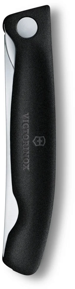 Нож кухонный Victorinox Swiss Classic (6.7833.F) стальной столовый лезв.110мм серрейт. заточка черный карт.коробка