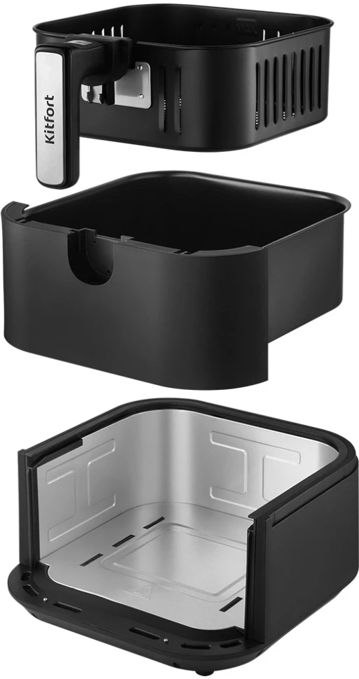 Аэрогриль Kitfort КТ-8127 2л 1930Вт черный/серебристый  