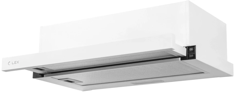 Вытяжка встраиваемая Lex HIDE 600 белый управление: кнопочное (1 мотор)  