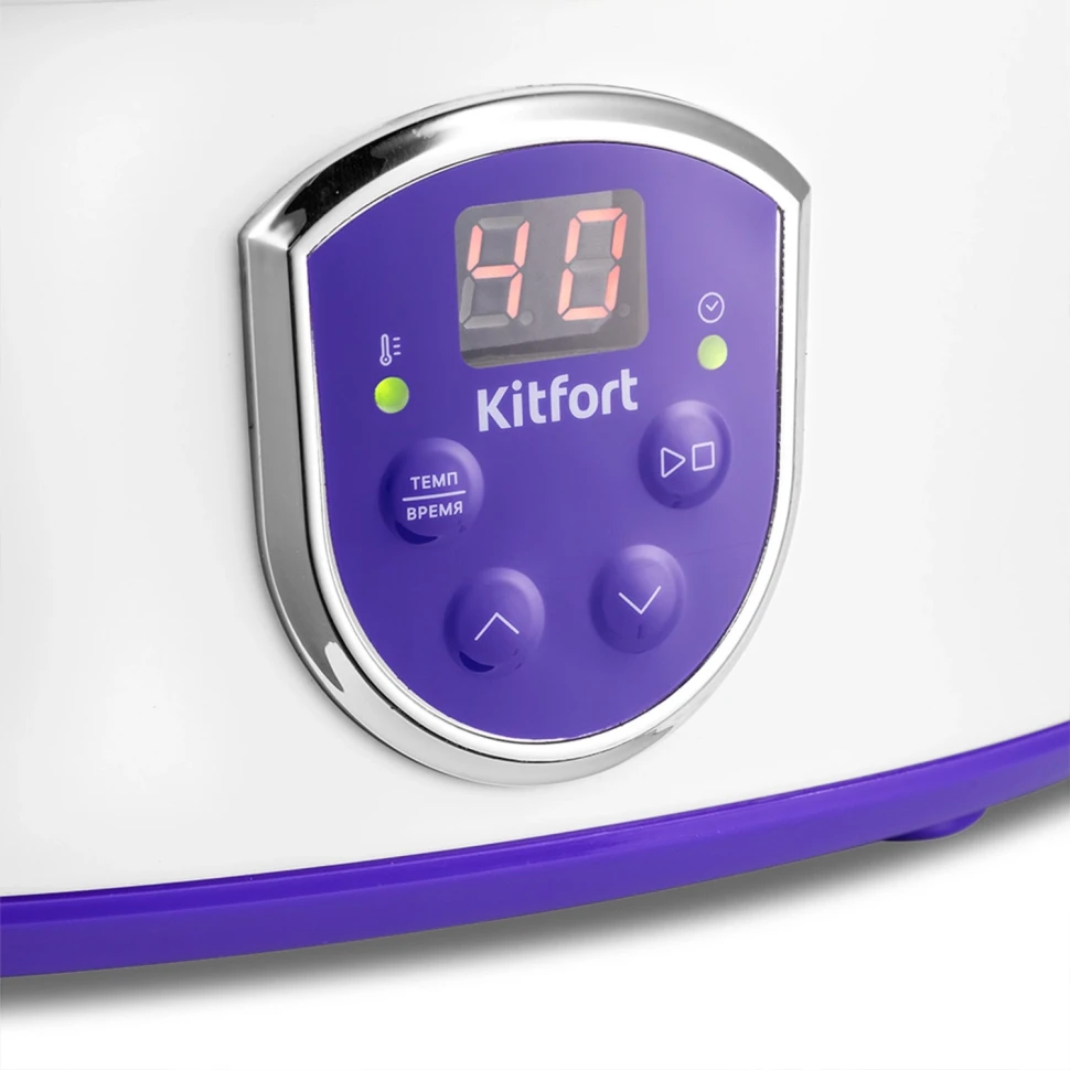 Йогуртница Kitfort КТ-2088-1 20Вт 7б. 180мл упр.:электрон. белый/фиолетовый  