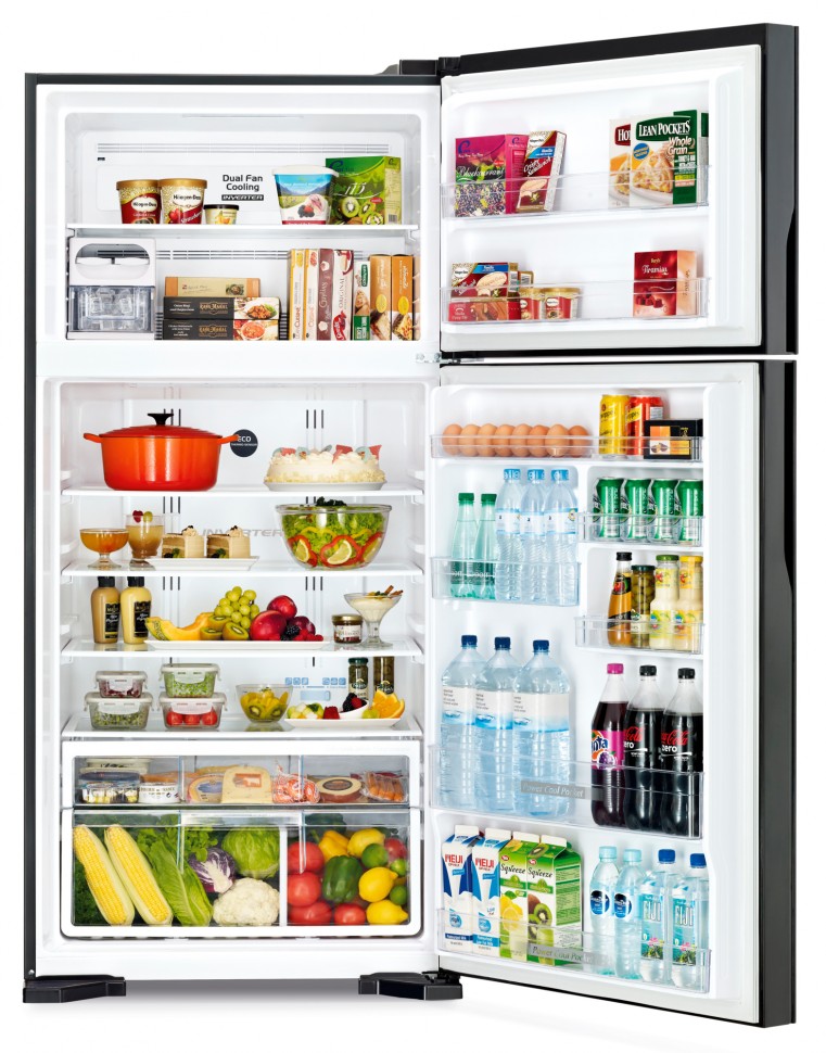 Холодильник Hitachi R-VG660PUC7-1 GGR 2-хкамерн. серый стекло инвертер  