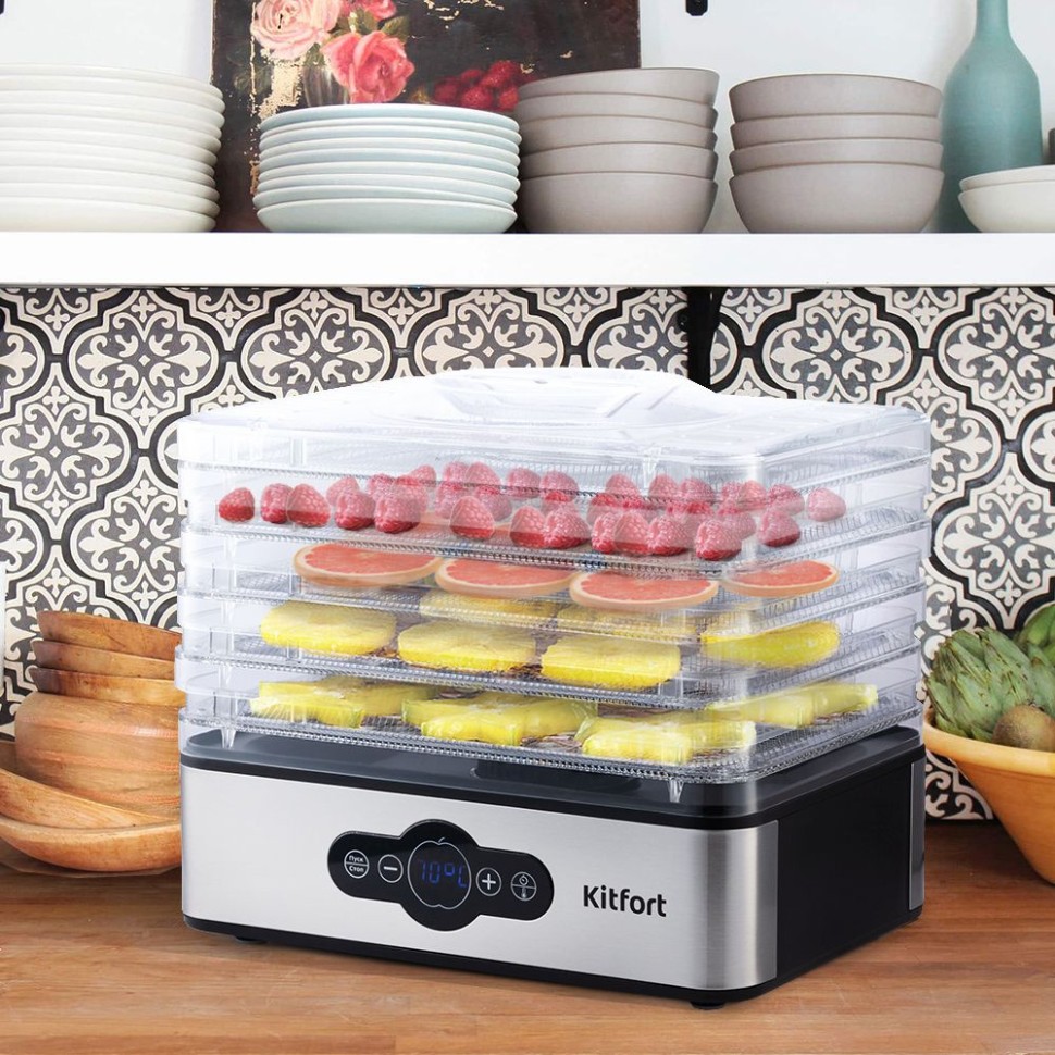 Сушка для фруктов и овощей Kitfort КТ-1914 5под. 240Вт черный  