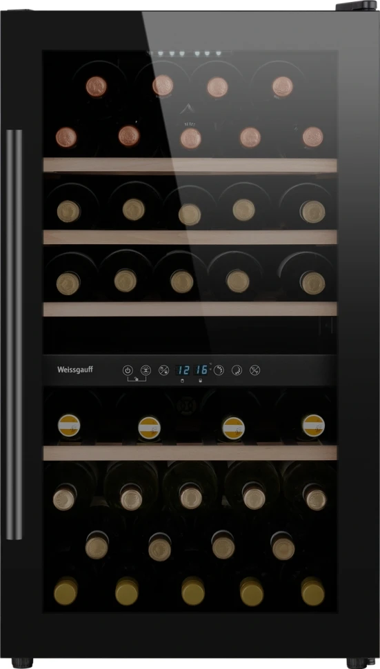 Винный шкаф Weissgauff WWC-49 DB DualZone 1-нокамерн. черный  