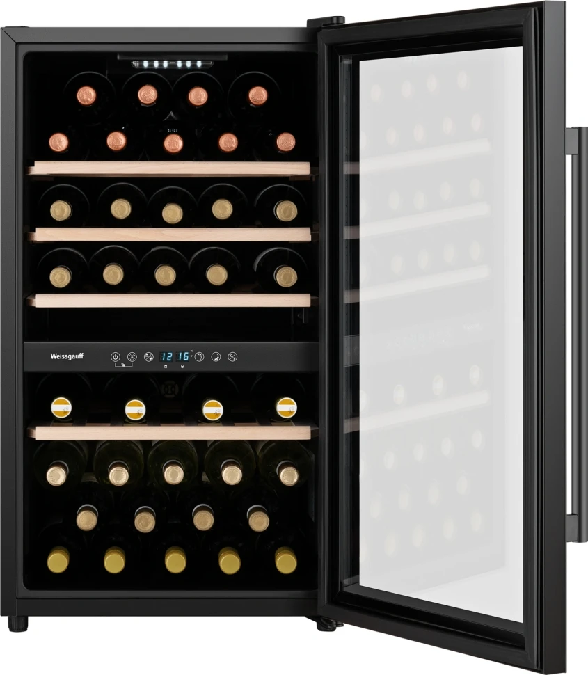 Винный шкаф Weissgauff WWC-49 DB DualZone 1-нокамерн. черный  