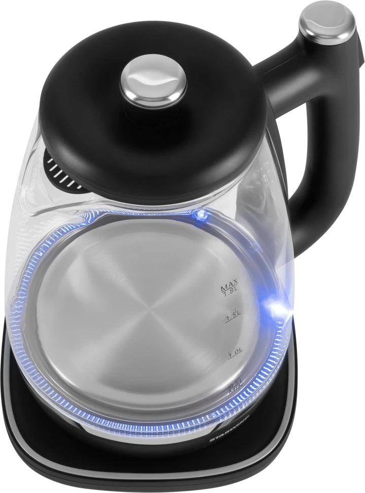 Чайник электрический Starwind SKG4041 1.8л. 1800Вт черный корпус: стекло  