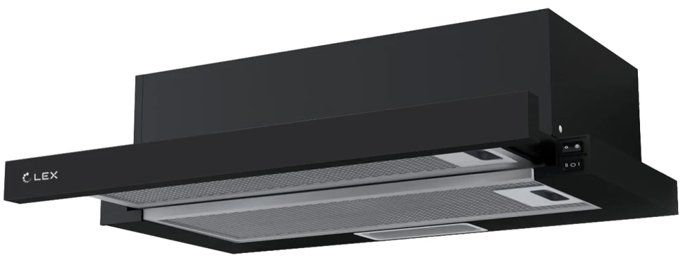 Вытяжка встраиваемая Lex HIDE 600 черный управление: кнопочное (1 мотор)  