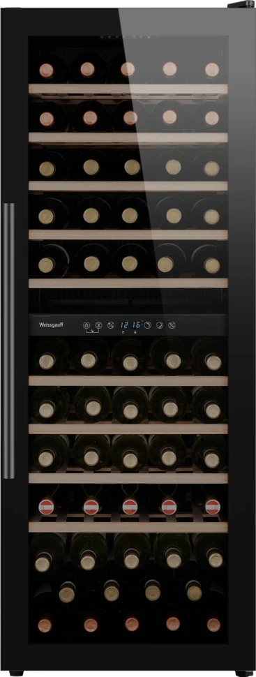 Винный шкаф Weissgauff WWC-77 DB DualZone 1-нокамерн. черный  