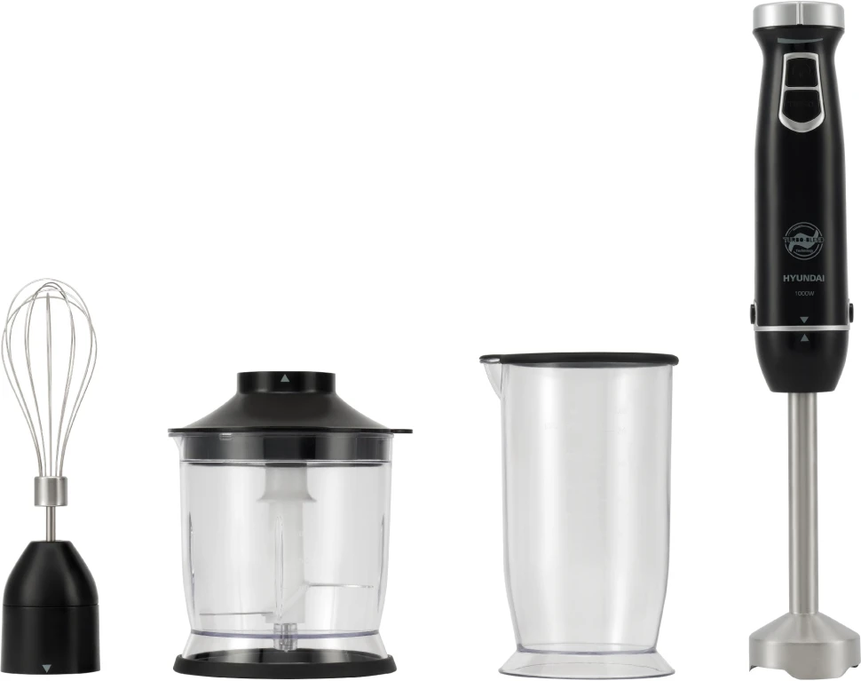 Блендер погружной Hyundai HYB-H3845 1000Вт черный/серебристый  