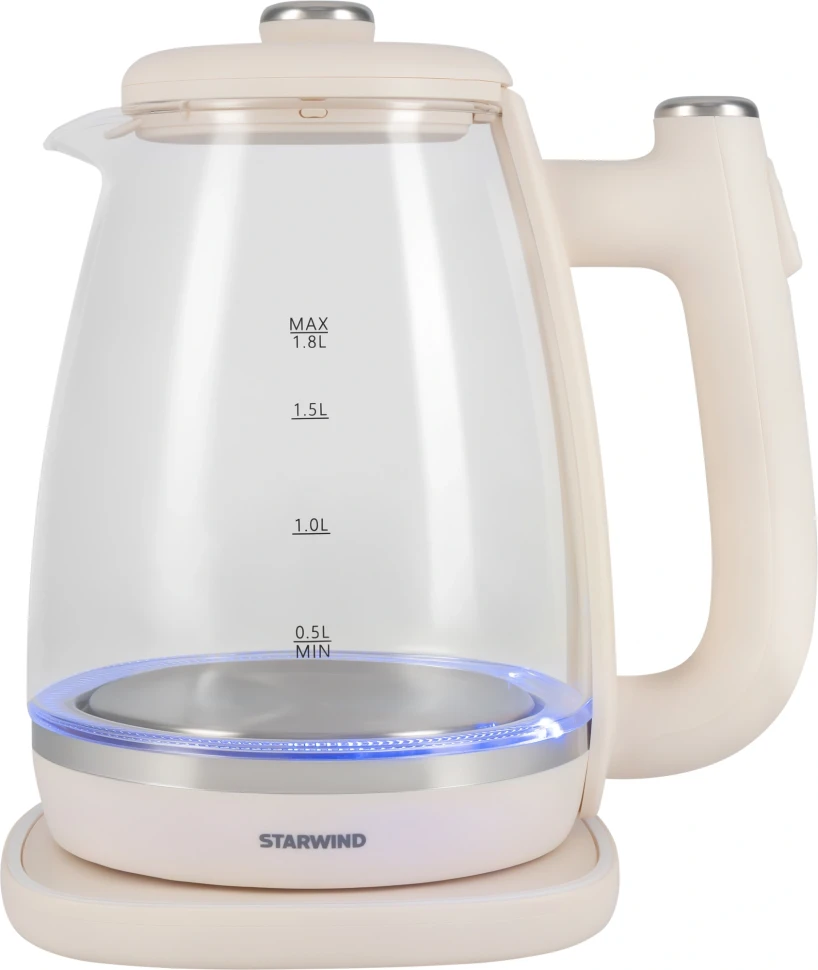 Чайник электрический Starwind SKG4042 1.8л. 1800Вт слоновая кость корпус: стекло  
