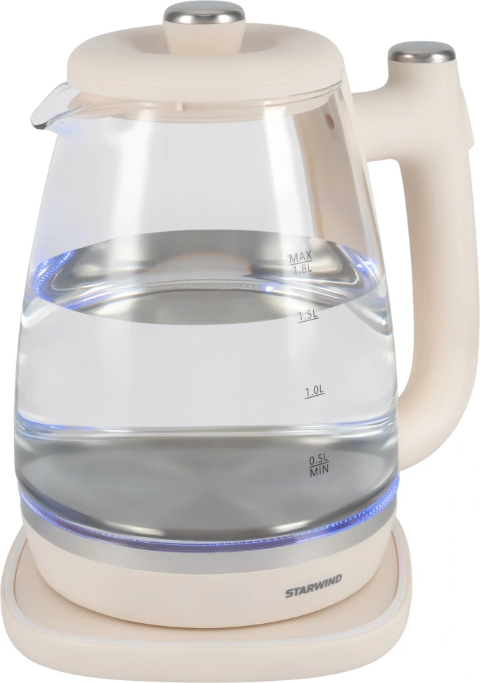 Чайник электрический Starwind SKG4042 1.8л. 1800Вт слоновая кость корпус: стекло  