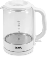 Чайник электрический Domfy DSW-EK304 1.6л. 2200Вт белый корпус: стекло/пластик