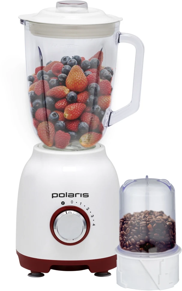 Блендер стационарный Polaris PTB 0821G 800Вт белый/красный  