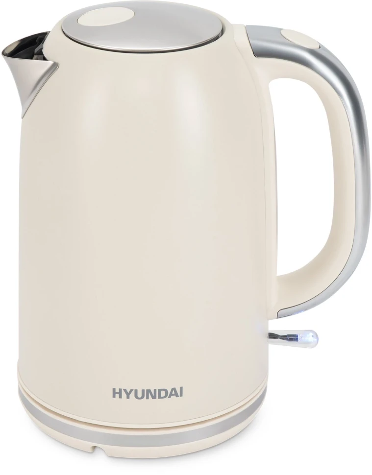 Чайник электрический Hyundai HYK-S9900 1.7л. 2200Вт молочный/серебристый корпус: металл  