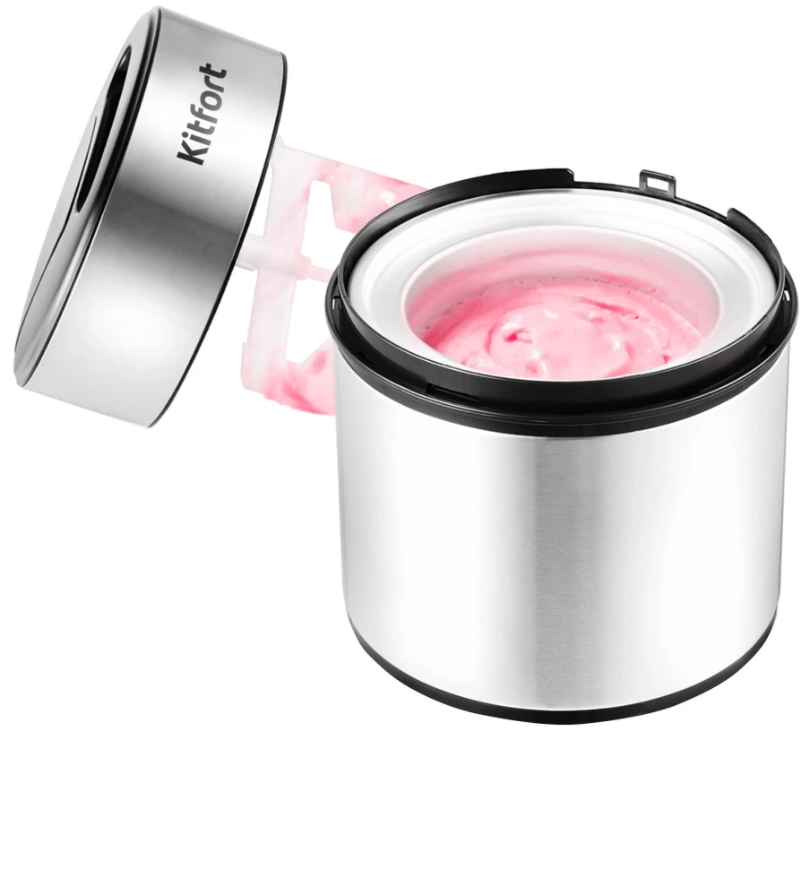Мороженица Kitfort КТ-1804 12Вт 2000мл. серебристый/черный  