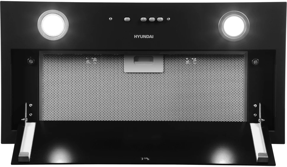 Вытяжка встраиваемая Hyundai HBB 6036 BG черный управление: кнопочное (1 мотор)  