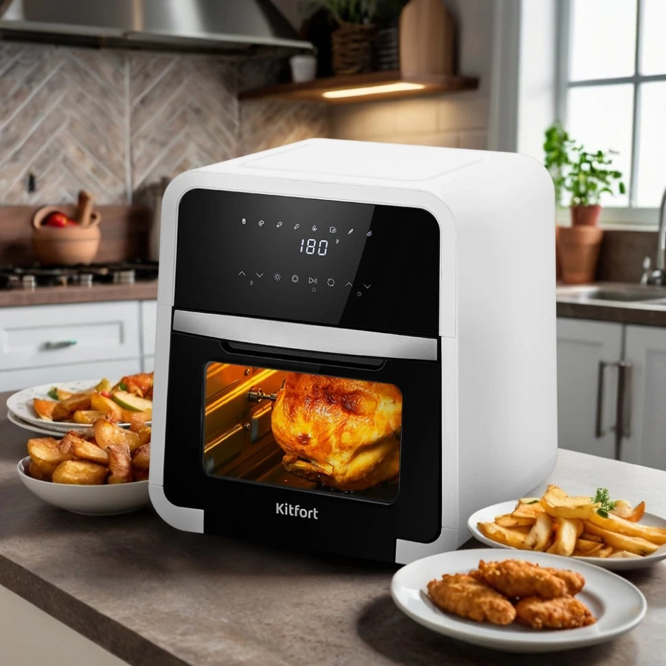 Аэрогриль Kitfort КТ-2290 12л 2000Вт белый/черный